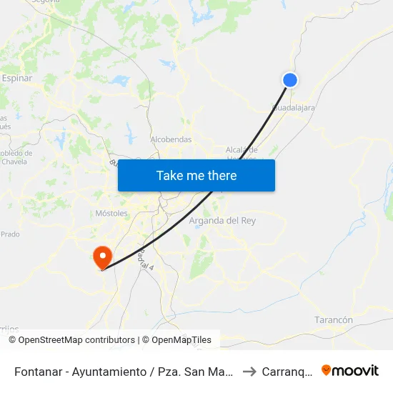 Fontanar - Pza. San Matías (Ayuntamiento) to Carranque map
