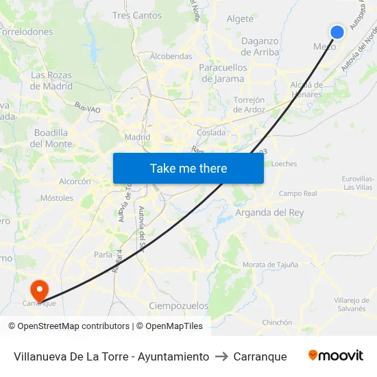Villanueva De La Torre - Ayuntamiento to Carranque map
