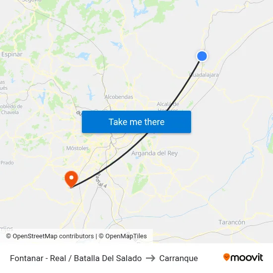 Fontanar - Mayor / Batalla Del Salado to Carranque map