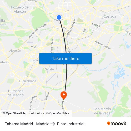 Taberna Madrid - Madriz to Pinto Industrial map