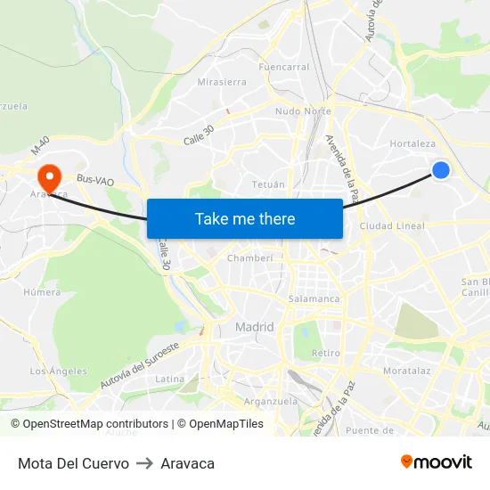 Mota Del Cuervo to Aravaca map