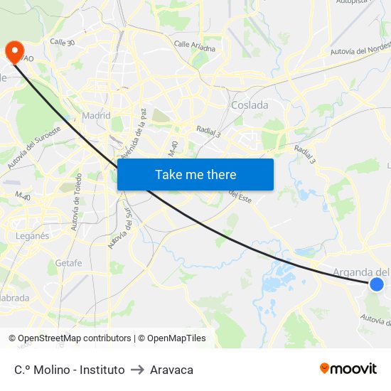 C.º Molino - Instituto to Aravaca map