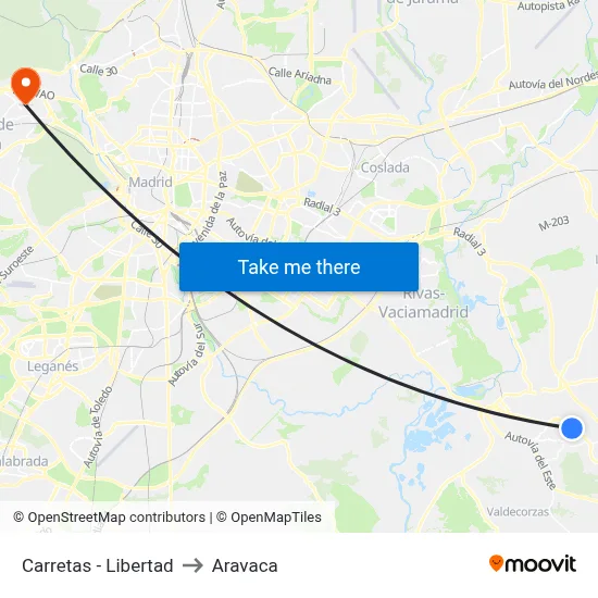 Carretas - Libertad to Aravaca map