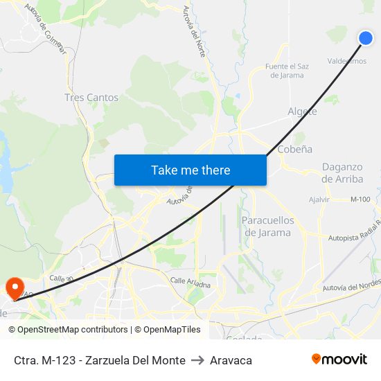 Ctra. M-123 - Zarzuela Del Monte to Aravaca map