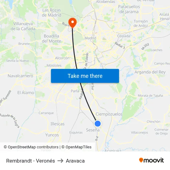 Rembrandt - Veronés to Aravaca map