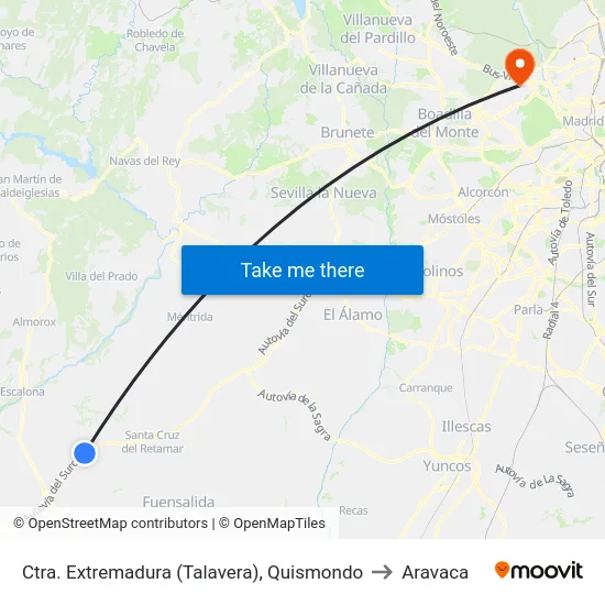 Quismondo - Ctra. Extremadura to Aravaca map