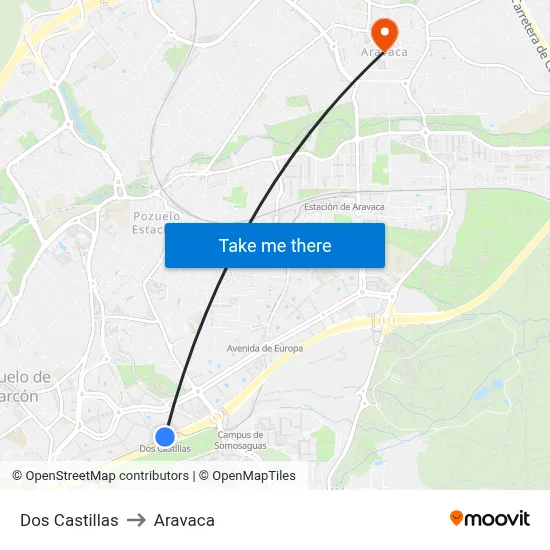 Dos Castillas to Aravaca map