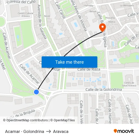Acamar - Golondrina to Aravaca map