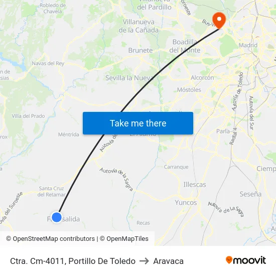 Portillo De Toledo - Ramón Y Cajal to Aravaca map