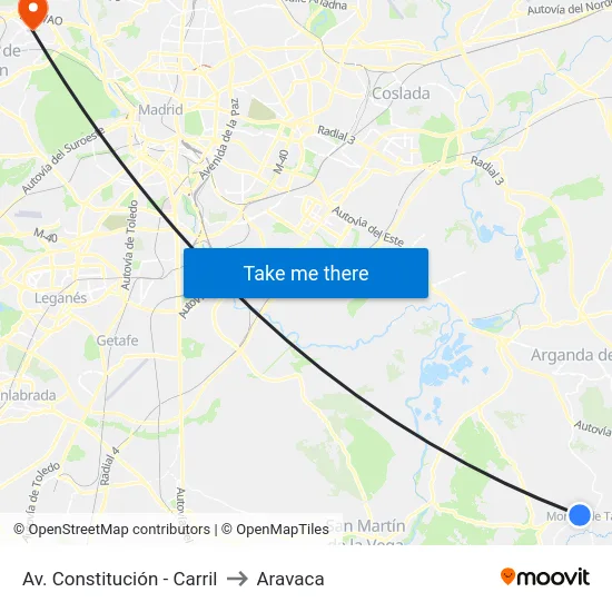 Av. Constitución - Carril to Aravaca map
