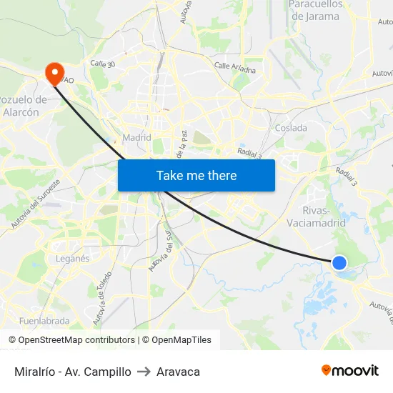 Miralrío - Av. Campillo to Aravaca map