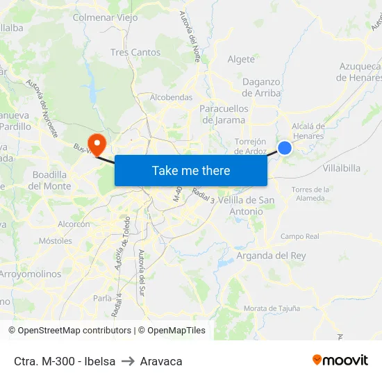 Ctra. M-300 - Ibelsa to Aravaca map