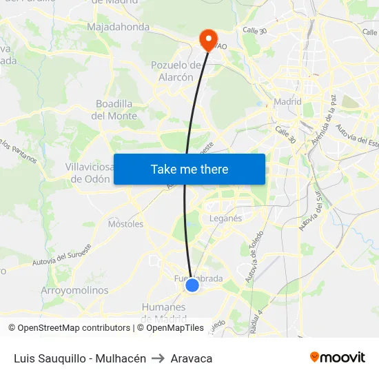 Luis Sauquillo - Mulhacén to Aravaca map