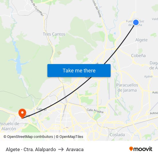 Algete - Ctra. Alalpardo to Aravaca map