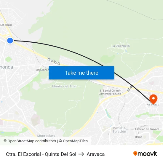 Ctra. El Escorial - Quinta Del Sol to Aravaca map