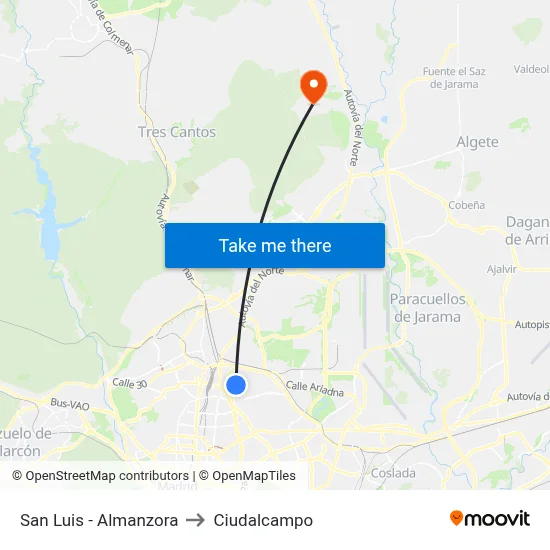 San Luis - Almanzora to Ciudalcampo map
