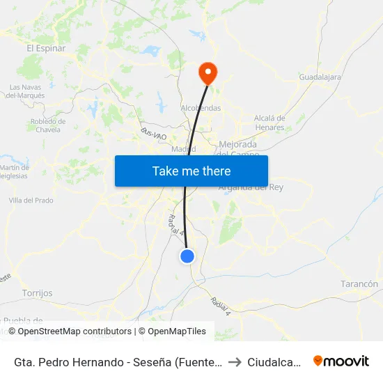 Gta. Pedro Hernando - Seseña (Fuente Nueva) to Ciudalcampo map