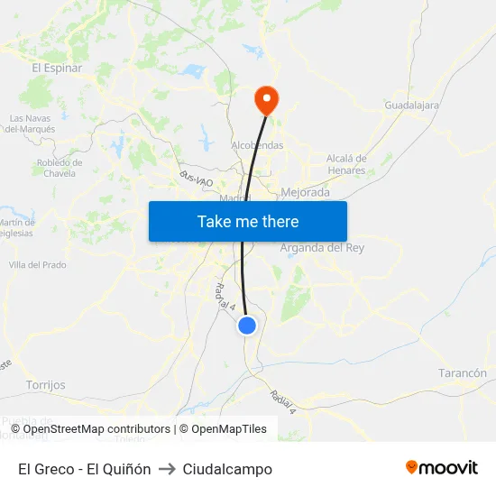 El Greco - El Quiñón to Ciudalcampo map