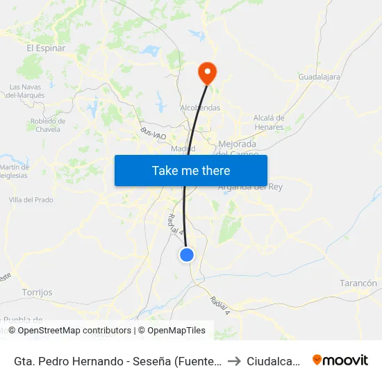 Gta. Pedro Hernando - Seseña (Fuente Nueva) to Ciudalcampo map