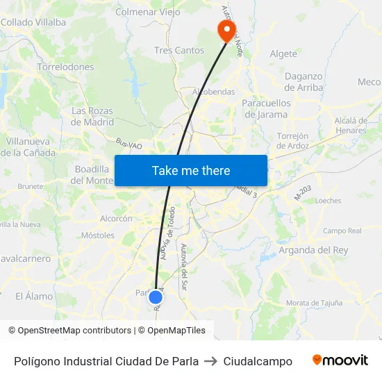 Polígono Industrial Ciudad De Parla to Ciudalcampo map