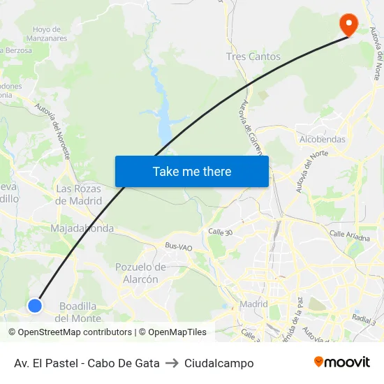 Av. El Pastel - Cabo De Gata to Ciudalcampo map