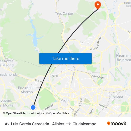 Av. Luis García Cereceda - Alisios to Ciudalcampo map