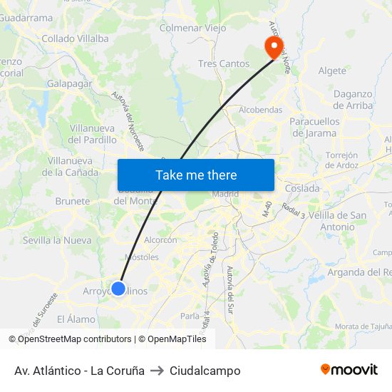 Av. Atlántico - La Coruña to Ciudalcampo map