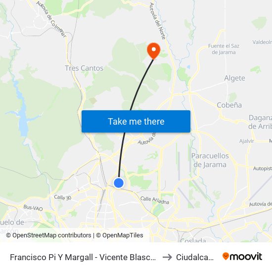 Francisco Pi Y Margall - Vicente Blasco Ibañez to Ciudalcampo map