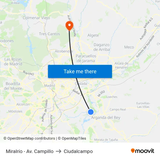 Miralrío - Av. Campillo to Ciudalcampo map