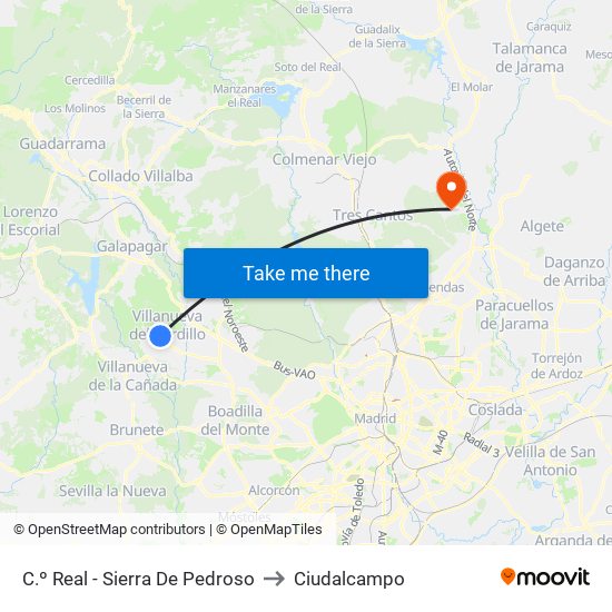 C.º Real - Sierra De Pedroso to Ciudalcampo map