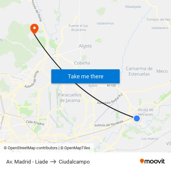 Av. Madrid - Liade to Ciudalcampo map