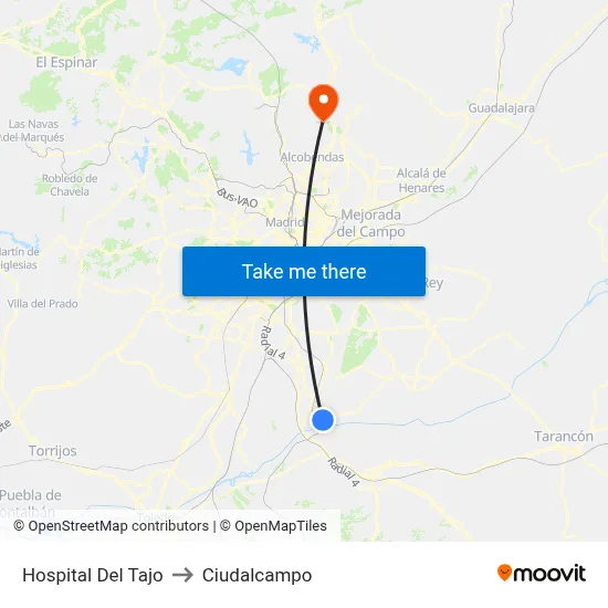Hospital Del Tajo to Ciudalcampo map
