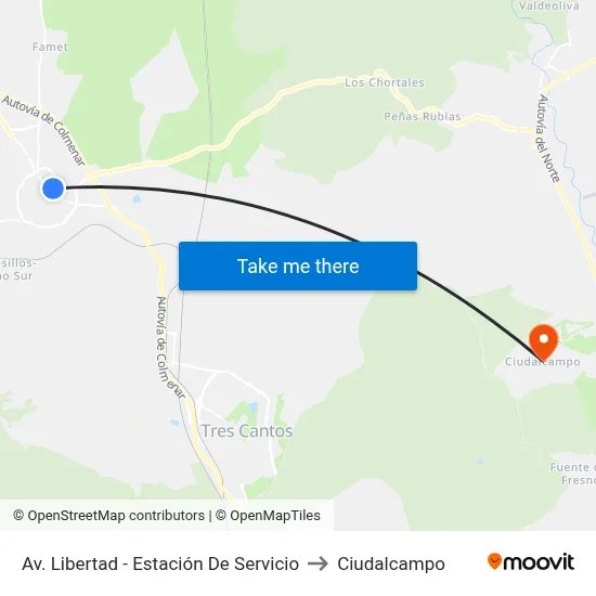 Av. Libertad - Estación De Servicio to Ciudalcampo map