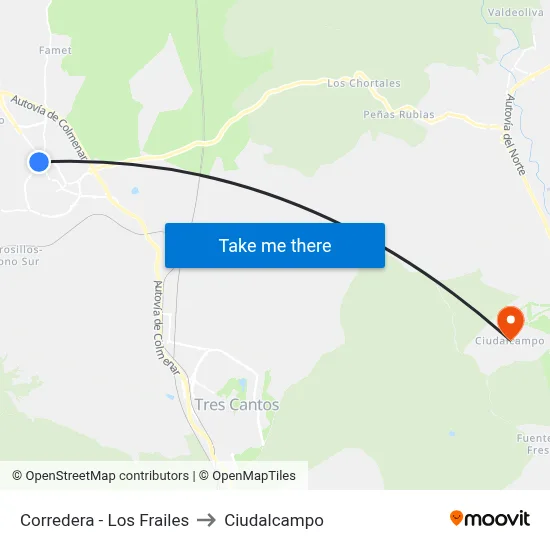 Corredera - Los Frailes to Ciudalcampo map