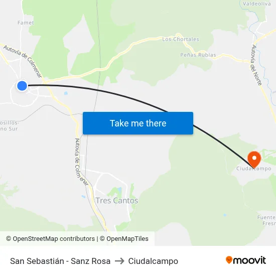 San Sebastián - Sanz Rosa to Ciudalcampo map