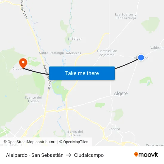 Alalpardo - San Sebastián to Ciudalcampo map