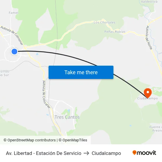 Av. Libertad - Estación De Servicio to Ciudalcampo map