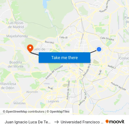 Juan Ignacio Luca De Tena - Juana I to Universidad Francisco De Vitoria map