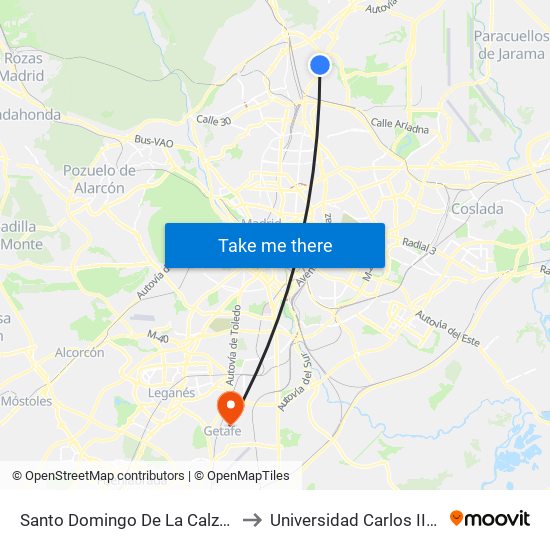 Santo Domingo De La Calzada - Sauceda to Universidad Carlos III De Madrid map