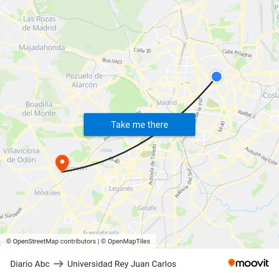 Diario Abc to Universidad Rey Juan Carlos map