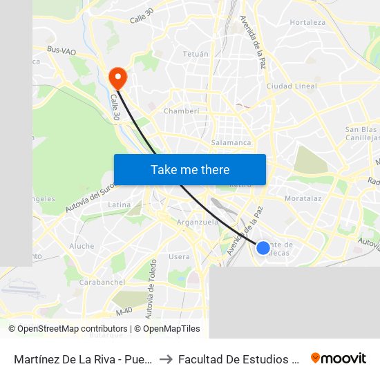 Martínez De La Riva - Puerto Bonaigua to Facultad De Estudios Estadísticos map