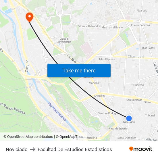 Noviciado to Facultad De Estudios Estadísticos map