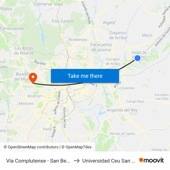 Vía Complutense - San Bernardo to Universidad Ceu San Pablo map