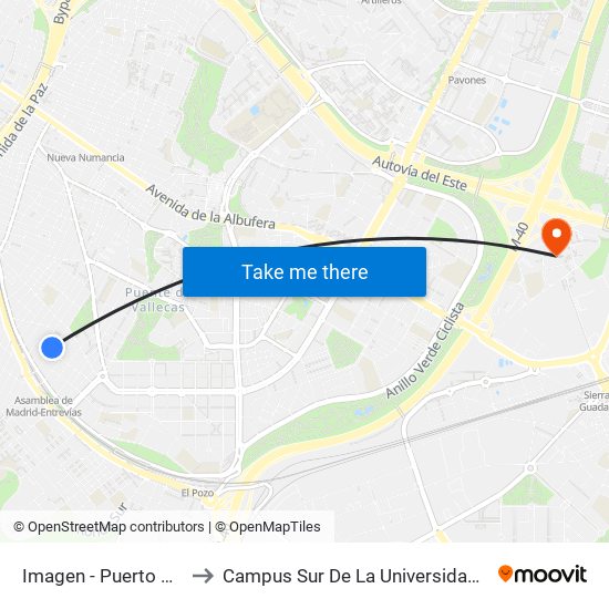 Imagen - Puerto De La Morcuera to Campus Sur De La Universidad Politécnica De Madrid map