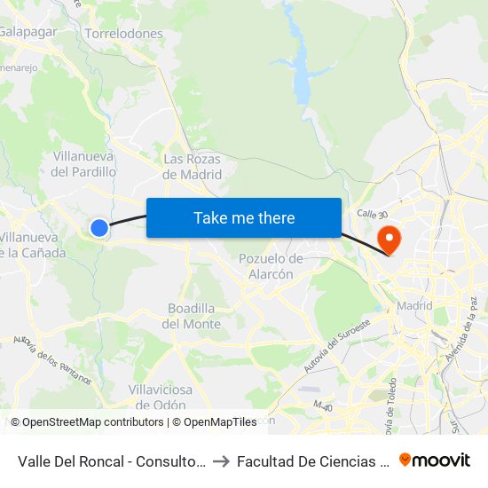 Valle Del Roncal - Consultorio Médico to Facultad De Ciencias Químicas map