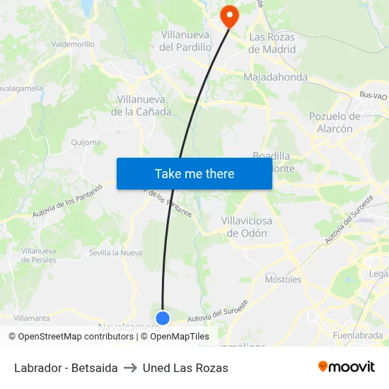 Labrador - Betsaida to Uned Las Rozas map