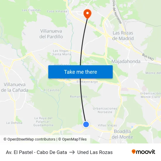 Av. El Pastel - Cabo De Gata to Uned Las Rozas map