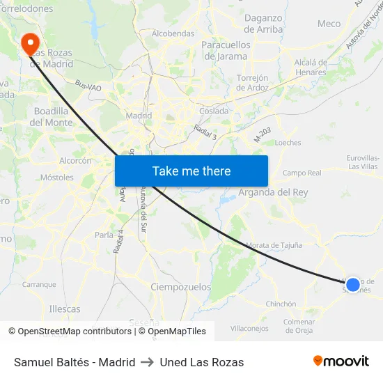 Samuel Baltés - Madrid to Uned Las Rozas map