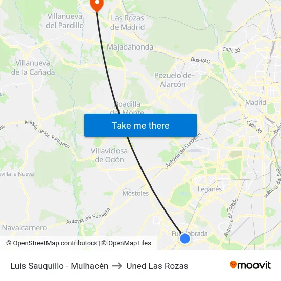 Luis Sauquillo - Mulhacén to Uned Las Rozas map