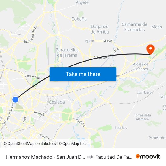 Hermanos Machado - San Juan De La Cuesta to Facultad De Farmacia map